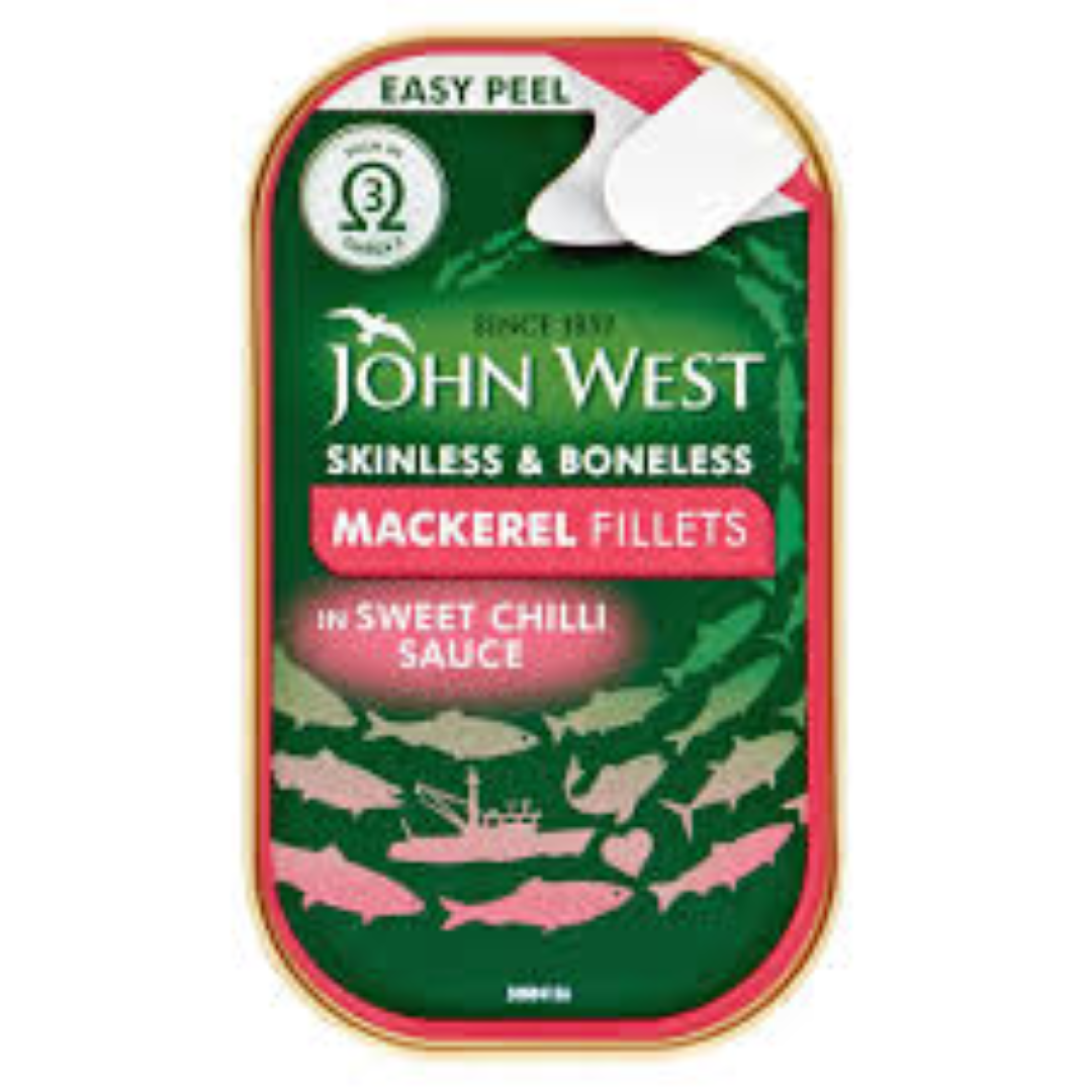 JOHN WEST MACKEREL FILLETS IN SWEET CHILLI SAUCE 1
